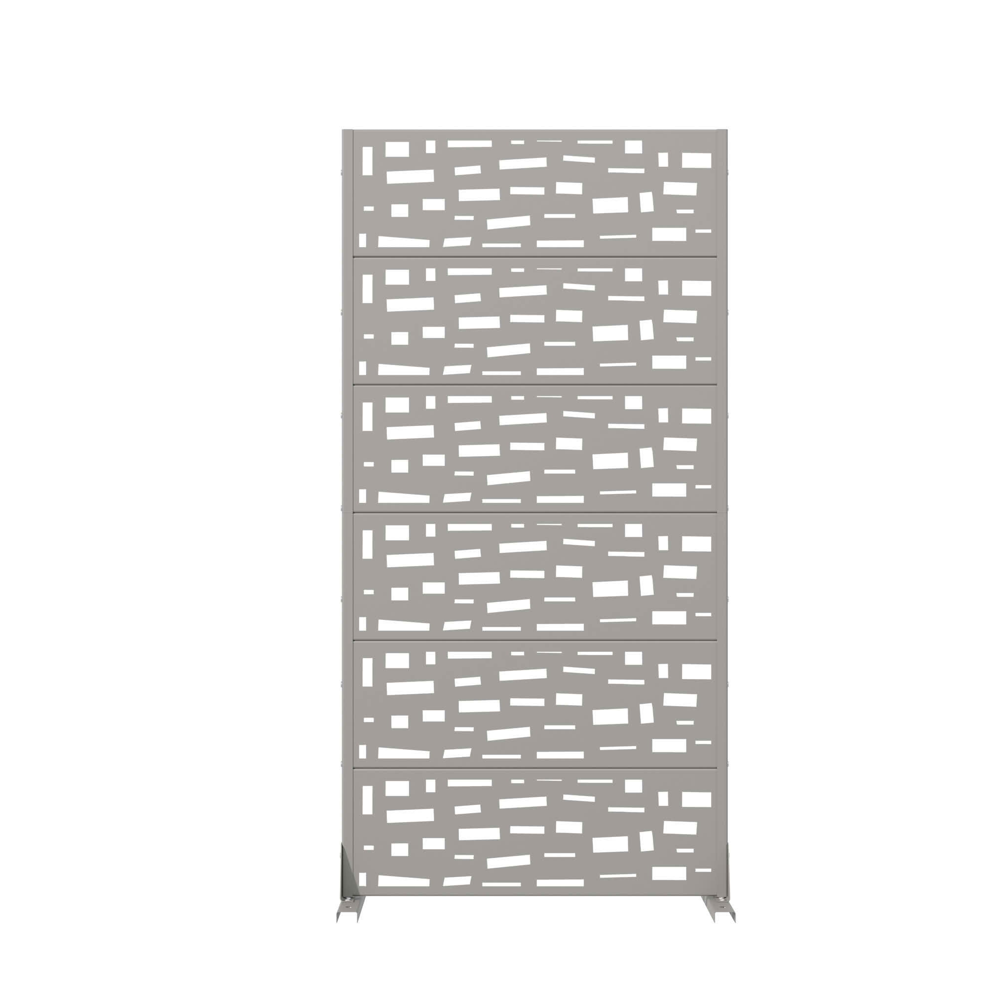 MAYEERTY 72X35" Metal Outdoor Gray Privacy Screen for Backyard & Garden, 6 Piece Set