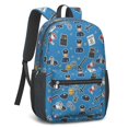 thumbnail image 2 of Police and Megaphone Blue Pattern 17" Waterproof Oxford School Backpacks for Teens, S-Shape Padded Straps, for School, Travel, Hiking, Camping, 2 of 5