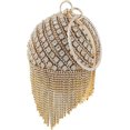 thumbnail image 4 of Bolso de mano redondo con borlas para mujer, bolso de noche, bandolera con diamantes de imitación, para boda, cóctel o fiesta, 4 of 5