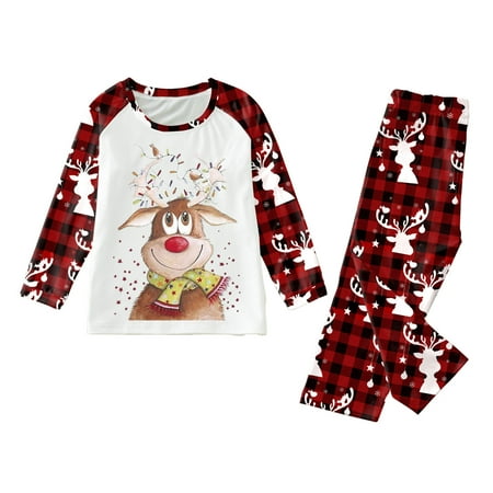 

LEEy-world Matching Christmas Pjs For Family Matching Family Pajamas Sets Christmas Onesie Jumpsuit Zipper Soft PJ s Cute One Piece Printed Top Xmas Sleepwear