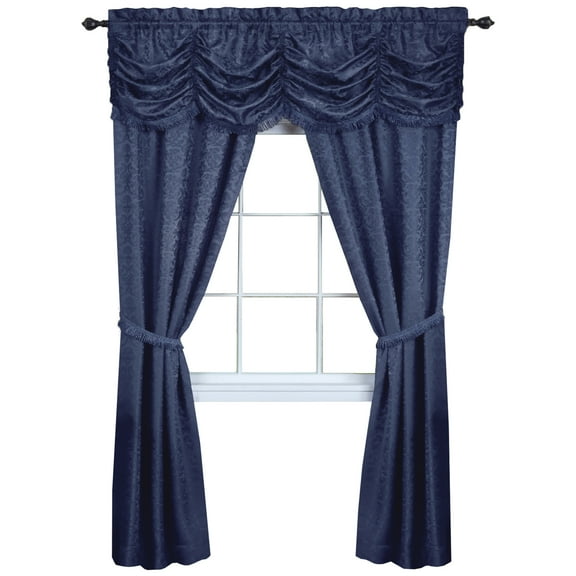 Achim Panache 5 Piece Curtain Set, Navy