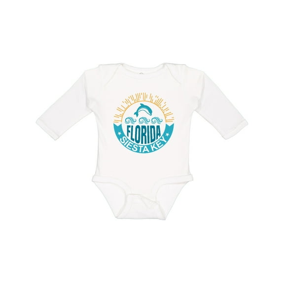 Inktastic Siesta Key Florida Beach Vacation Boys or Girls Long Sleeve Baby Bodysuit