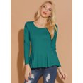 thumbnail image 3 of INSPIRE CHIC Chemise Péplum Décontractée pour Femme à Manches Longues à Encolure Dégagée, 3 of 6