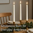 thumbnail image 3 of Stonebriar Unscented 10" Dripless Taper Candles with 7 Hour Burn, 10 Pack, White, 3 of 7