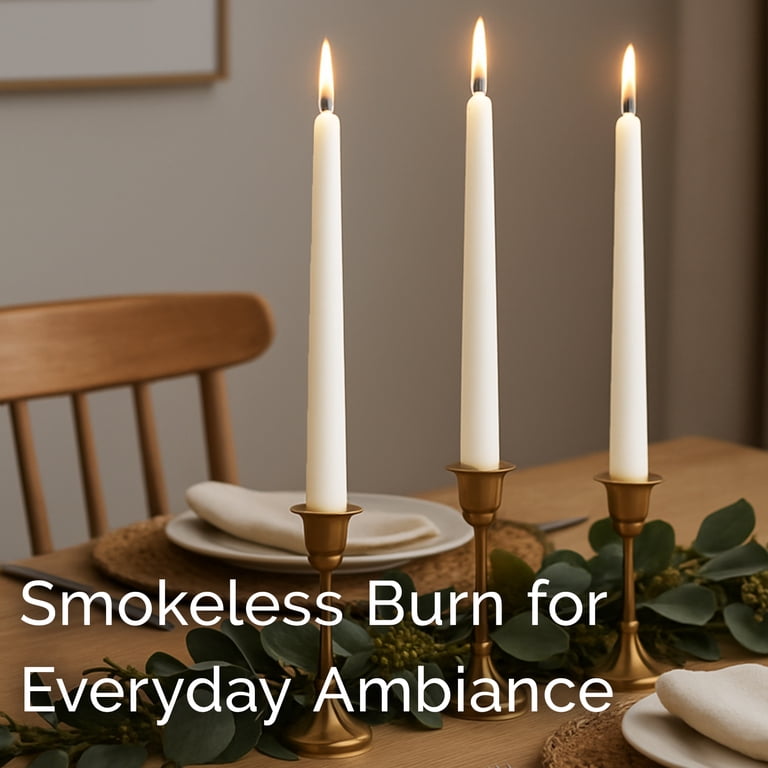 Stonebriar White Taper Candles, 10-Pack, 7-Hour Burn photo 2