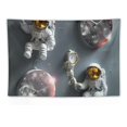 thumbnail image 5 of FANNA Astronaut Space Clock Wall Tapestry 60x40in Soft Durable Lightweight Decoration for Bedroom Living Room Dorm Indoor Outdoor Home Art 60x40in, 5 of 7