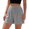 thumbnail image 4 of Oksale Summer Shorts for Women Casual Comfy Knit Shorts with Pockets Stretch Waisted Summer Clothes 2026 Gray XL, 4 of 7