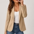 thumbnail image 5 of Sahpxhe Womens Office Blazer Notched Lapel Long Sleeve Casual Slim Fit Suit Jacket for Business Meeting Formal Khaki M, 5 of 9