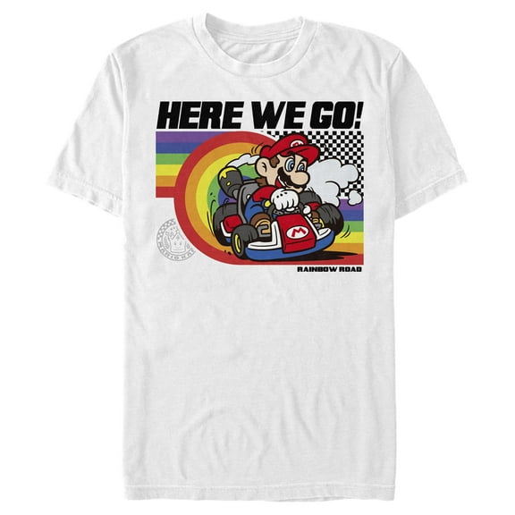 Men's Nintendo Mario Kart Rainbow Road Racing  Graphic T-Shirt