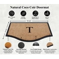 thumbnail image 3 of A1HC Natural Rubber & Coir 24"x38" Monogrammed Front Door Doormat, Stripe Black Border, Heavy-Duty, Low Profile, Anti-Shed, Easy Clean, 3 of 6