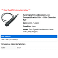 thumbnail image 2 of Turn Signal / Combination Lever - Compatible with 1984 - 1986 Chevy K20 1985, 2 of 2