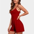 thumbnail image 5 of Sevevn Women’s Sleeveless Romper Casual Summer Jumpsuit Spaghetti Strap One Piece Shorts Outfit Loose Fit Lounge Playsuit Vacation Beachwear Cute Daily Wear Outfit, 5 of 7