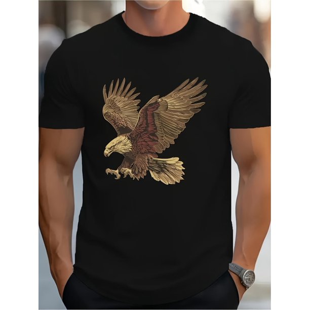 Freedom Eagle Pure Cotton Men's T-shirt Comfort Fit Tee For Adult, Men, Women, Teen, Teenager, Adolescent,Youth