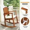 thumbnail image 5 of UBesGoo 33.3" Outdoor Rocking Chair with Cushion for Patio, Porch, Garden - Poplar Wood, Natural Wood Color, 5 of 8