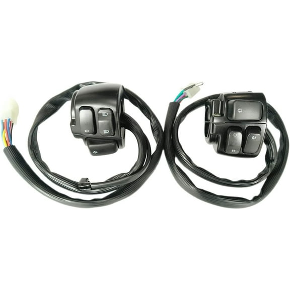 1 Pair Motorcycle 1" Handlebar Switches Control with Wiring Harness for Harley