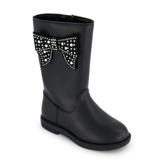 Jessica Simpson Toddler Girls Evie Ribbon Tall Black Bow Boot