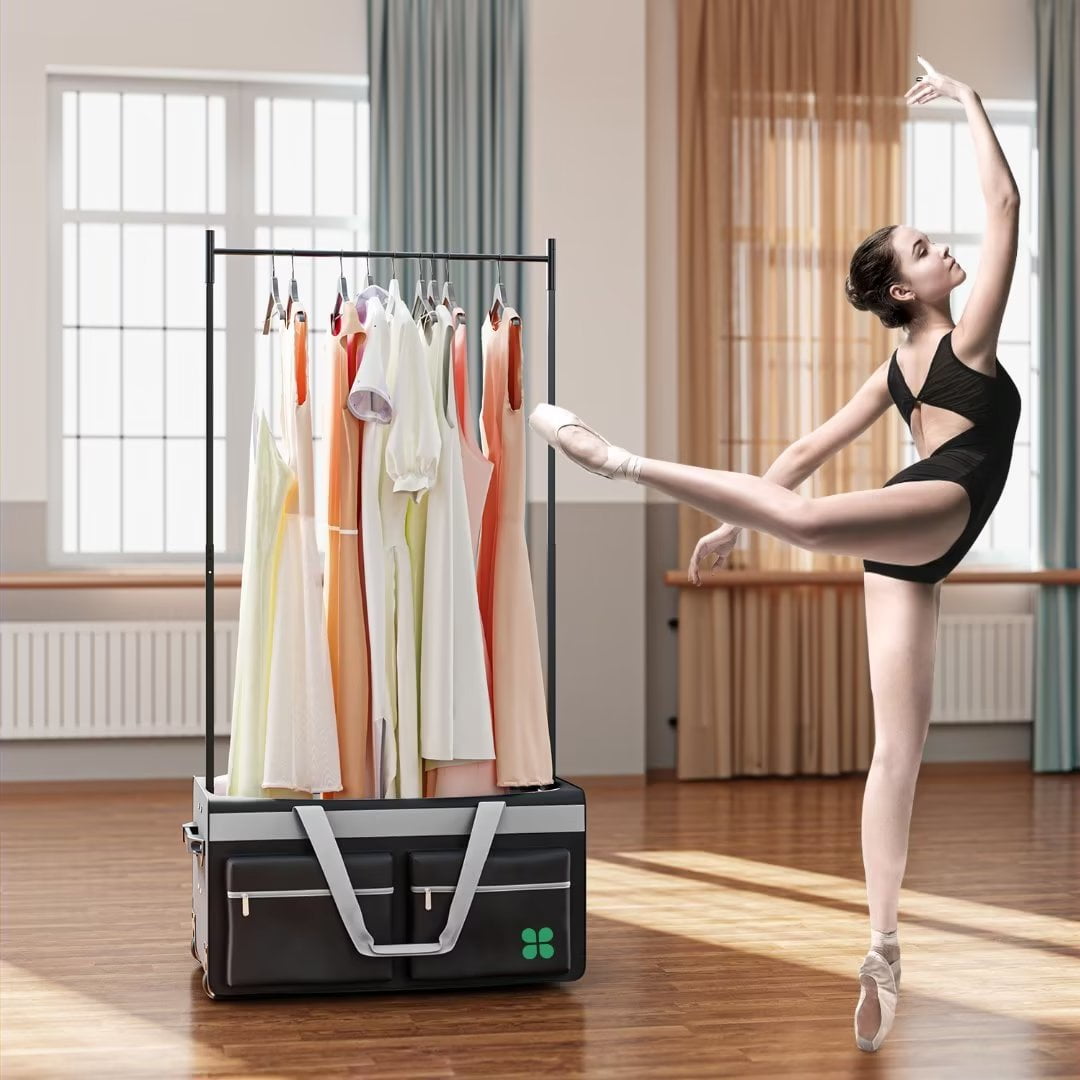 MOPHOTO Dance Bag with Garment Rack,Rolling Garment Bag,Dance Competition Bag with Rack and