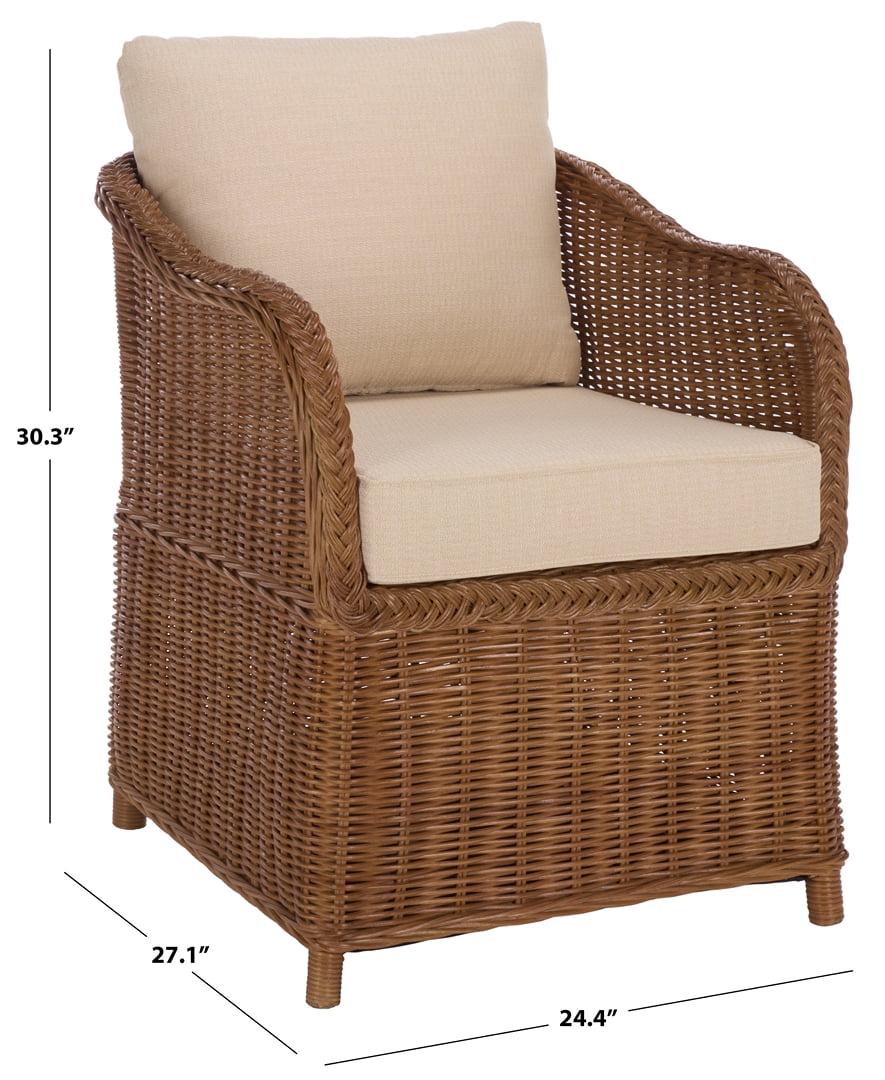 Safavieh Couture Nikolina Rattan Modern Accent Chair, Natural/Beige