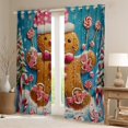 thumbnail image 2 of Manfei Cartoon Gingerbread Blackout Curtains Set of 2 (52x84 Each), Cute Lollipop Window Curtains, Merry Xmas Curtains and Drapes for Kids Boys Girls, Luxury Bedroom Decor, 2 of 6