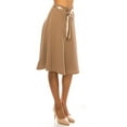 thumbnail image 2 of Women's Elegant Solid A-Line Midi Skirt with High Waist and Satin Tie Belt, 2 of 6