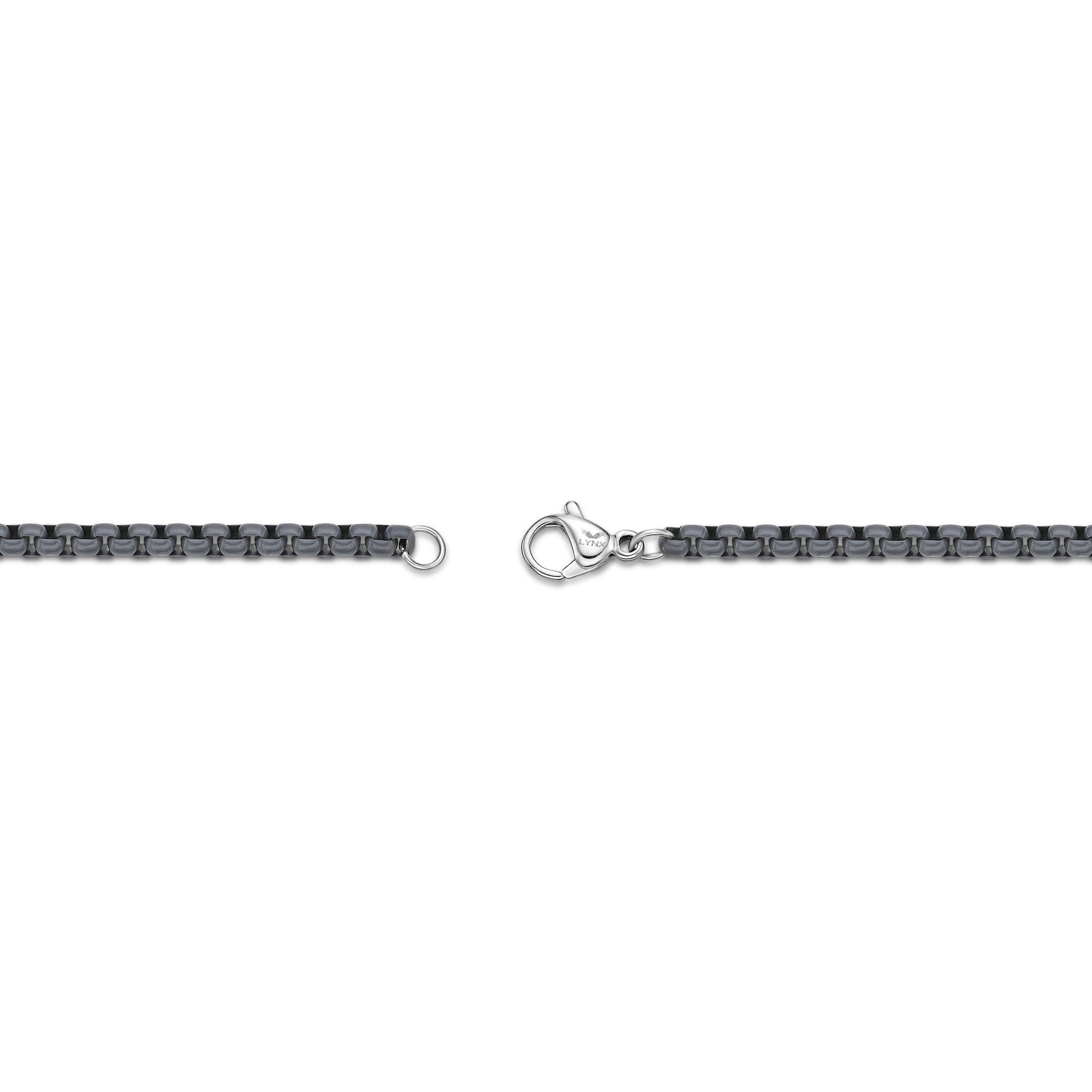 Metro Jewelry Stainless Steel Gray Acrylic Bracelet for Men 9 Inches Box Chain 3 mm Wide Lobster Claw