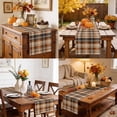 thumbnail image 4 of Orange Blue Checkered Table Runner - 108 Inch Long Fall Farmhouse Buffalo Plaid Cotton and Linen Blended Dress Scarves Farmhouse Table Runner for Kitchen Dining, Coffee Table, 13" x 108", 4 of 8