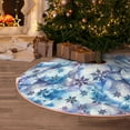 thumbnail image 5 of Daiia Icy Blue Snowflakes Drawing Merry Christmas Tree Skirt , Xmas Large Lace-up Tree Skirt, Santa Snowflakes Rustic Home Decorations New Year Party Farmhouse Decor-30", 5 of 6