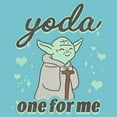 thumbnail image 2 of Girl's Star Wars Valentine's Day Yoda One for Me Distressed Graphic Tee Tahiti Blue X Large, 2 of 4