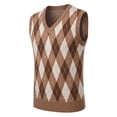 thumbnail image 6 of Iceglad Men's Argyle Sweater Vest V-Neck Classic Knit Sleeveless Pullover Preppy Golf Vest for Fall Winter, 6 of 8