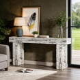 thumbnail image 7 of 63-Inch Long Console Table Wooden Rectangular Sofa Table Behind Couch Farmhouse Entryway Table For Hallway Living Room Entrance (Distressed White), 7 of 7