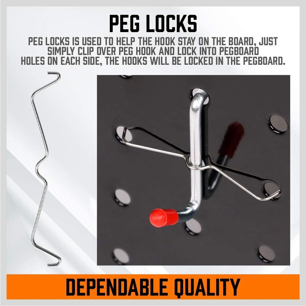 228 Pcs Pegboard Hooks Assortment with Metal Hooks Sets, Pegboard Bins, Peg Locks for Organizing Storage System Tools