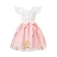 thumbnail image 6 of Toddler Girls Summer Double layered Tutu Dress Tulle Dresses Fluffy Sundress with Sequined Mesh & Bowknot Belt Party Princess Outfit for 2-3 T Kids, Pink Floral, 6 of 15