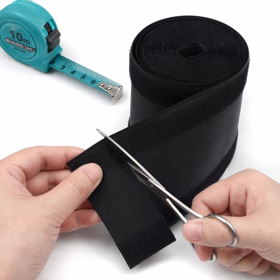 Topbathy Floor Cable Cover with Hook and Loop Strap for Home Use Black Nylon and Polyester Durable Cable Protector