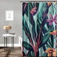 thumbnail image 2 of Orinice Shower Curtain for Bathroom Waterproof Upholstery Tropical Flowers Abstract Jungle Leaves Bird Paradise Nature Blue Beauty Tonal Fashion Bath Curtain Polyester Fabric with Hooks  36x72, 2 of 7