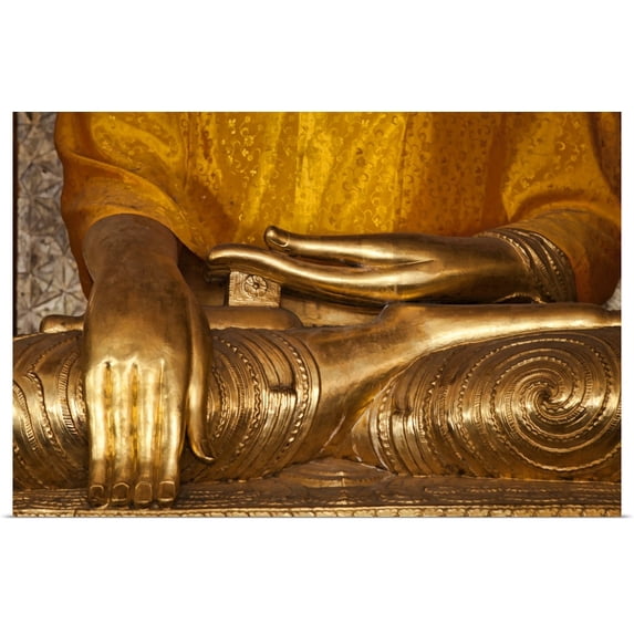 Great BIG Canvas | "Buddha in the Shwedagon Pagoda, Yangon, Burma" Art Print - 36x24