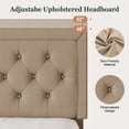 thumbnail image 5 of Amolife Full Bed Frame with Adjustable Headboard, Upholstered Platform Bed, No Box Spring Required, Beige, 5 of 11