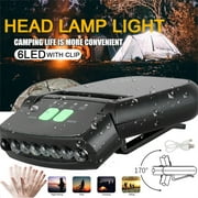 HiMiss LED Headlight Rechargeable Super Bright Head-Mounted Clip on Cap Light Torch for Night Fishing Camping