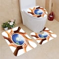 thumbnail image 1 of ABPHQTO Planeta Tierra Concepto Multirracial Juego de alfombras de baño de 3 piezas Alfombra de baño Alfombra de contorno y tapa de inodoro, 1 of 2
