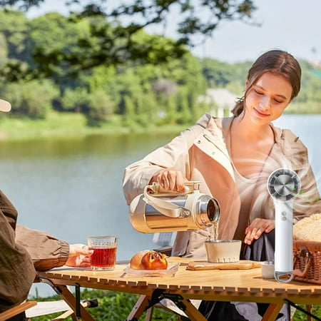 

USB Rechargeable Portable Fan-Cute Design 3 Speed Clip On Fan Clip Fan Small Desk Baby Fan Fan With Climbing Buckle For Stylish Girl Women Men Small Desk Fan Indoor Camping Fan Outdoor White