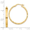 thumbnail image 3 of 14k Yellow Gold Edge Large 3mm Hoop Earrings Round, 3 of 7