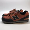 thumbnail image 1 of New Balance 574 Sneakers Black /Orange Mens Size 10.5US Running Shoes, 1 of 6