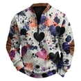 thumbnail image 2 of Men's Casual Hoodie American Heart Print Round Neck Long Sleeve Half Pullover for Valentine's Day Winter Fashion,Black,L, 2 of 4