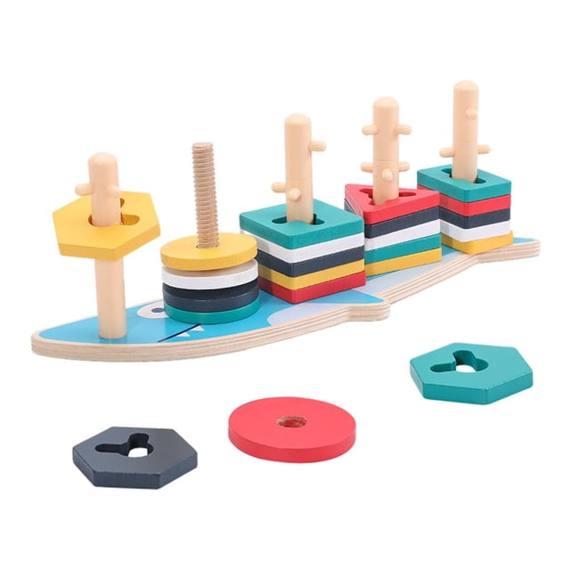 Formas geométricas de Clasificador de formas de apilamiento Clasificación de juguetes de apilamiento Materiales Montessori Juguetes A SM SunniMix clasificador de formas para niños pequeños