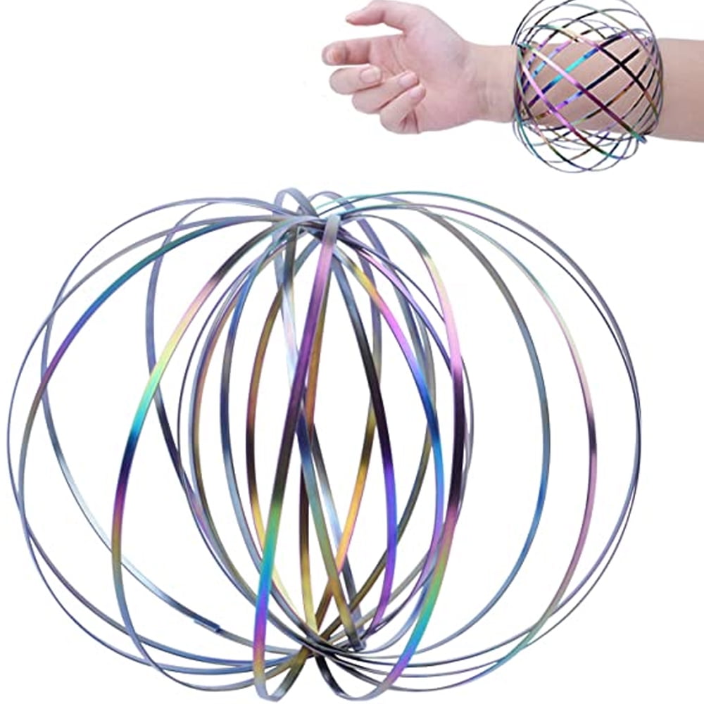 Stainless Steel Bracelet Magic Flow Kinetic Ring Spring Toy 3D Arm Slinky Toys 