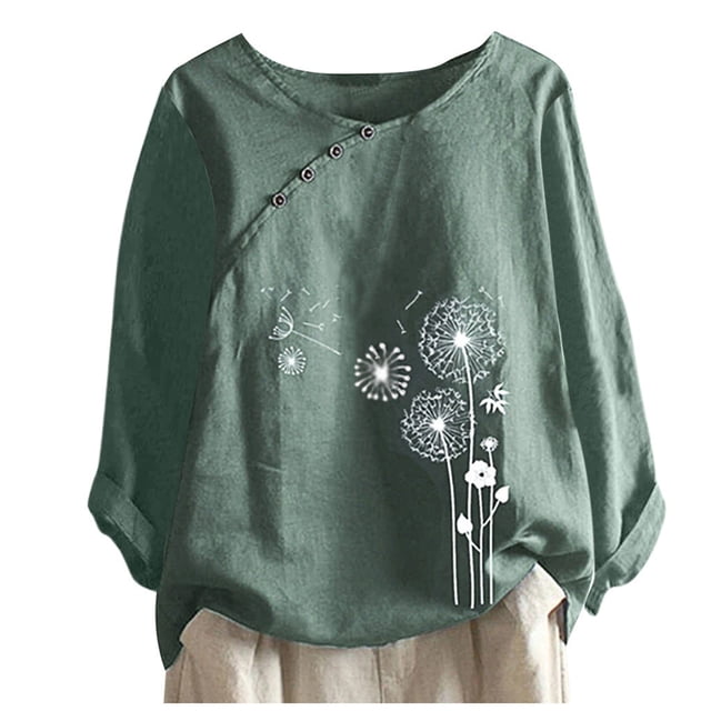 Pompotops Mode Femmes Décontracté Bouton Imprimé Floral Manches Courtes T-Shirt Blouse Hauts Liquidation