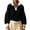 #01Black, variant on Womens Color Block Half Zip Collared Knit Sweater Balloon Long Sleeve Loose Fit Contrast Trim Knitted Pullover Casual Fall Winter Top Pink S