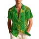 thumbnail image 2 of Blusa y camisa hawaiana de manga corta con cuello vuelto para hombre, camisa unisex de verano para playa, informal, de manga corta, con botones, ropa estampada para el Día de San Patricio, blusa para, 2 of 8