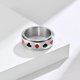 thumbnail image 2 of Anillo para hombre Picas Corazones Club de melocotón Diamantes Patrón de naipes Anillo giratorio de acero de titanio - 10 # JAMW Sencillez, 2 of 4