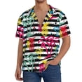 thumbnail image 3 of Honeii 's Trendy Colorful Pineapples for men's short-sleeved button-up collared shirt featuring a pocket, perfect for beach vacations, and travel adventures., 3 of 5