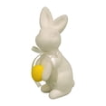 thumbnail image 2 of AURIGATE Easter White Flocked Bunny Figurine 4.7×8.6in, Foam Rabbit Statue with Easter Egg for Spring Easter Tabletop Home Farmhouse Party Decor, 2 of 9